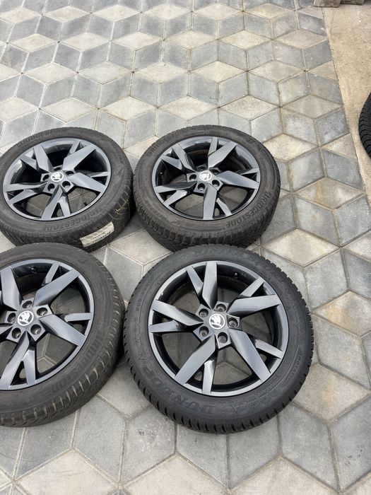 Jante Orig”Skoda R17(5x112)”Octavia 4/3/2/Karoq/Kodiaq/Superb/Yeti/Vw/Audi/Seat~Negre”