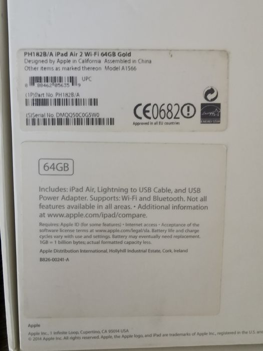 Ipad Air 2, 64GB Gold