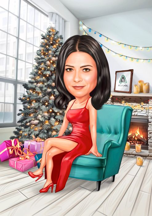 Коледен Подарък Карикатура по Снимка-Перфектният Подарък за Празниците