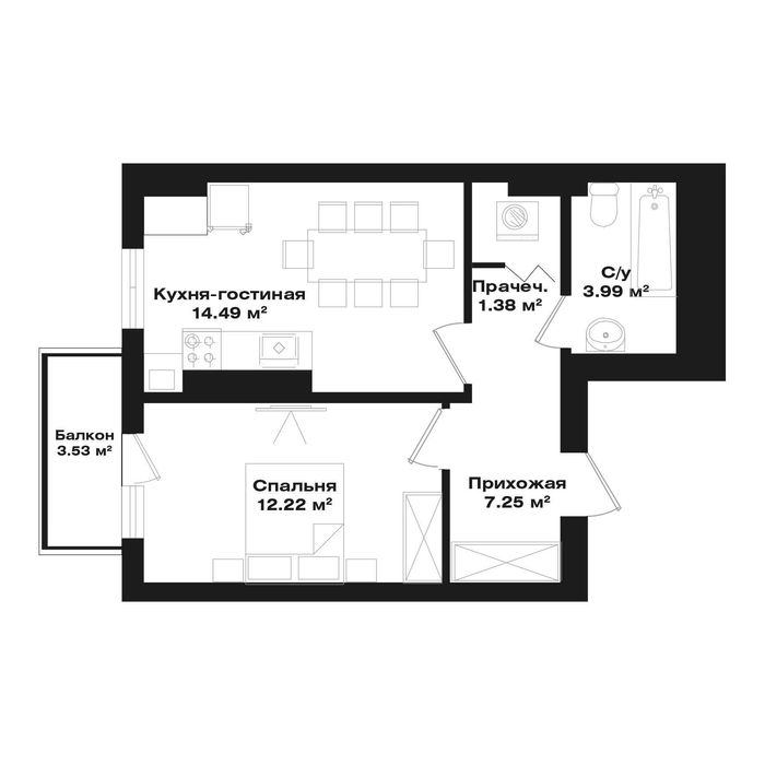 евро 2 комн в новостройке