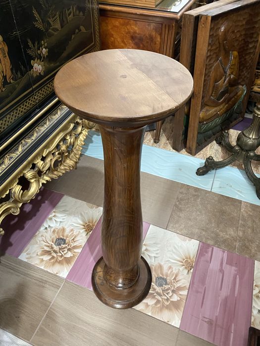 Piedestal Stativ Suport Lemn Masiv Sculpturi Vintage