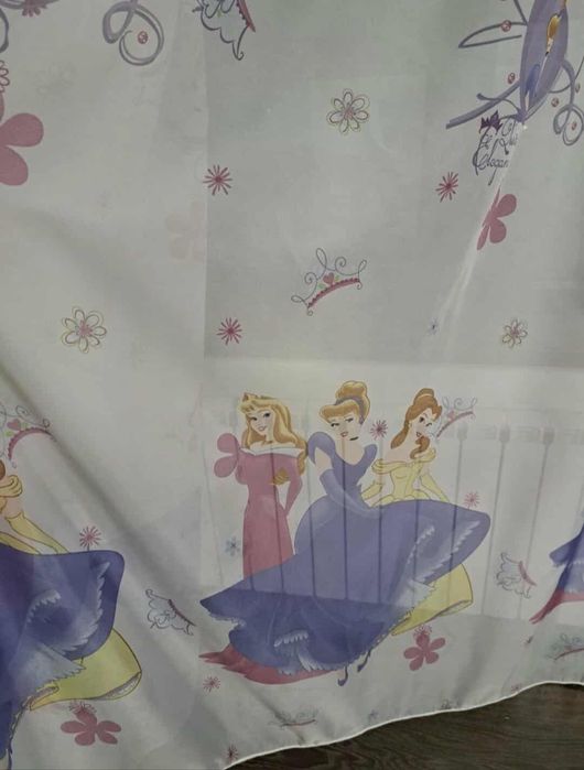 2 perdea și 3 draperie, elegante, camera fetita roz mov cu printese