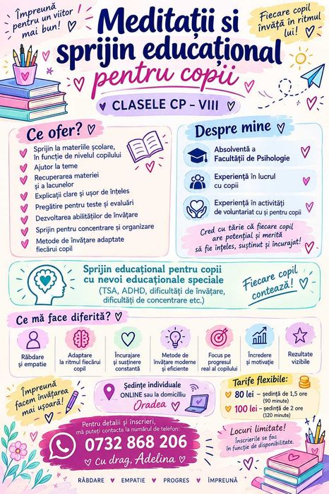 Meditații pentru copii – clasele I–VIII | Inclusiv pentru copii cu nevoi speciale