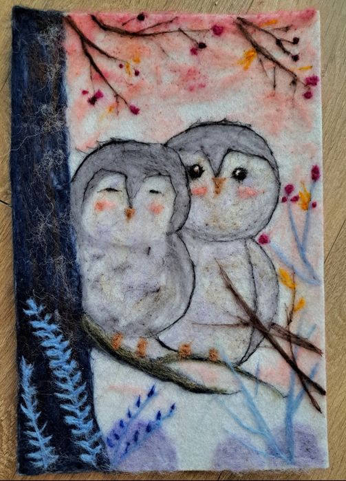 Ръчно правена картина от вълна (филцване))