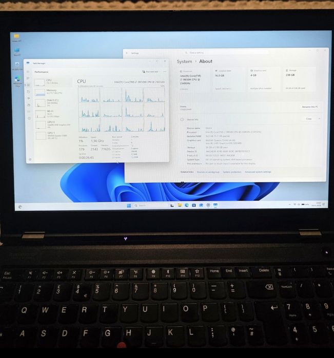 Lenovo ThinkPad P53, i7-9850H, 16gb DDR4, 256gb ssd, Nvidia Quadro T2000 4gb