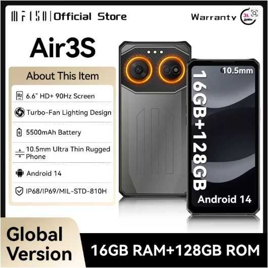 IIIF150 Air 3S 16GB RAM 128GB ROM, 5500 mAh с IP68 защита