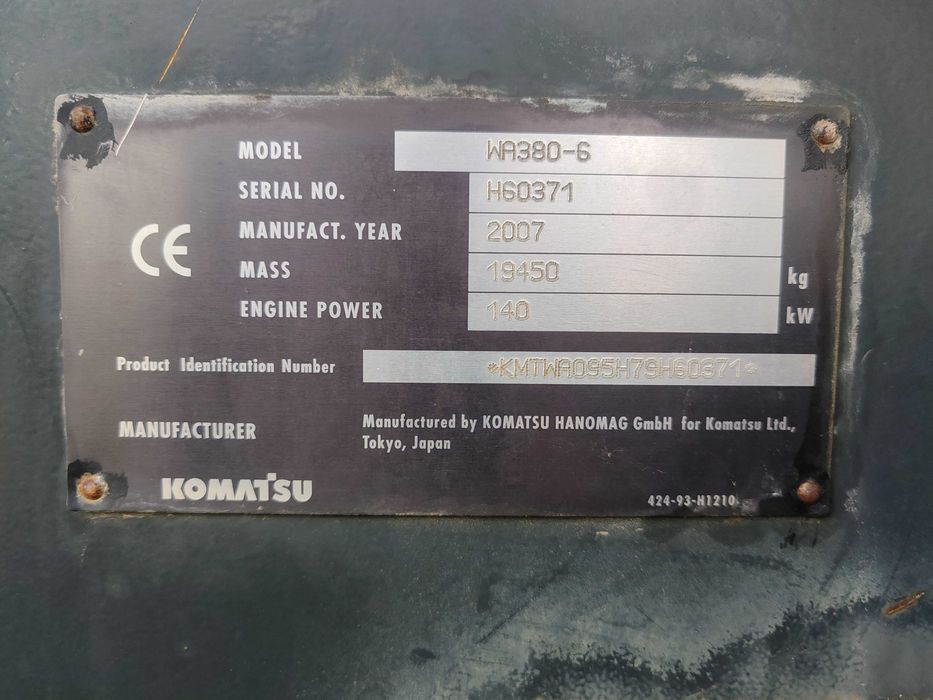 Cabina Komatsu WA380-S 2007 Incarcator Frontal (vola)