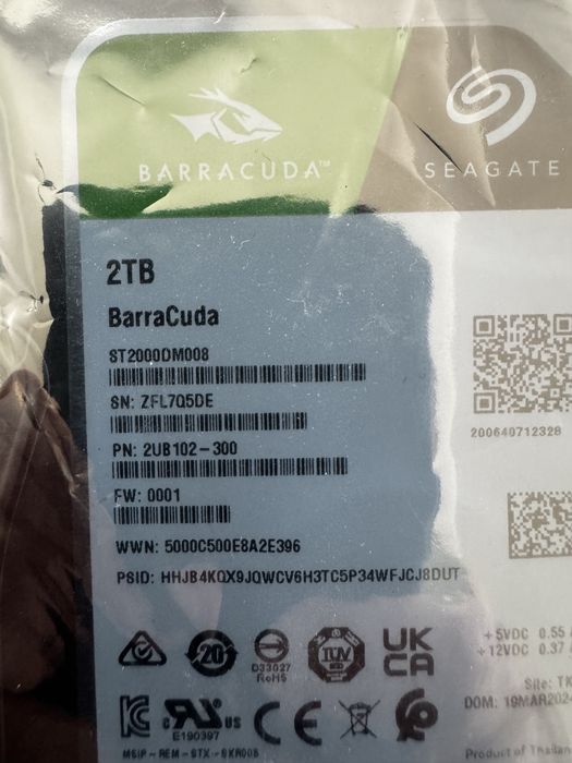 Hard disk Seagate Barracuda  3,5" 2TB 256MB Cache