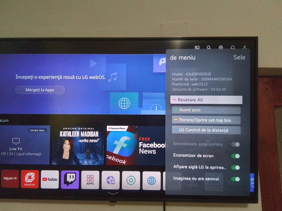 Vand televizor smart LG diagonala 108 cm
