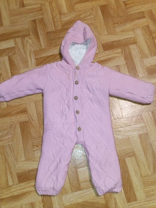 Комбинезон для девочки. Вязанный утеплённый
