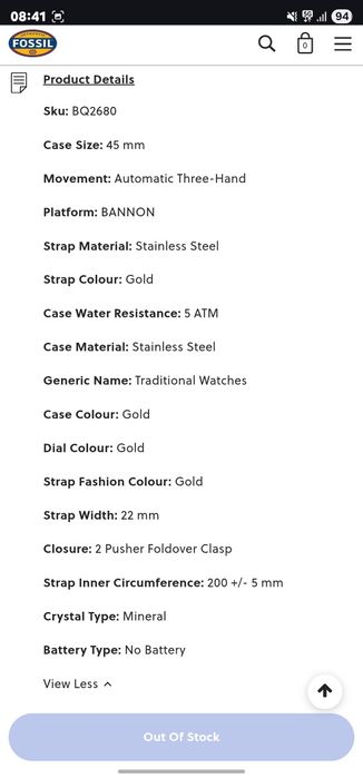 Продавам Fossil BQ2680 Automatic Bannon