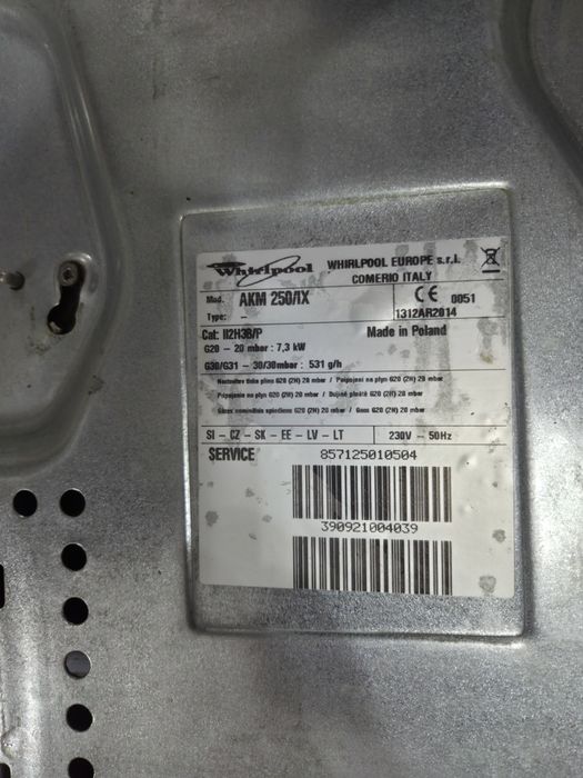 Plită pe gaz Whirlpool AKM 250/IX – inox