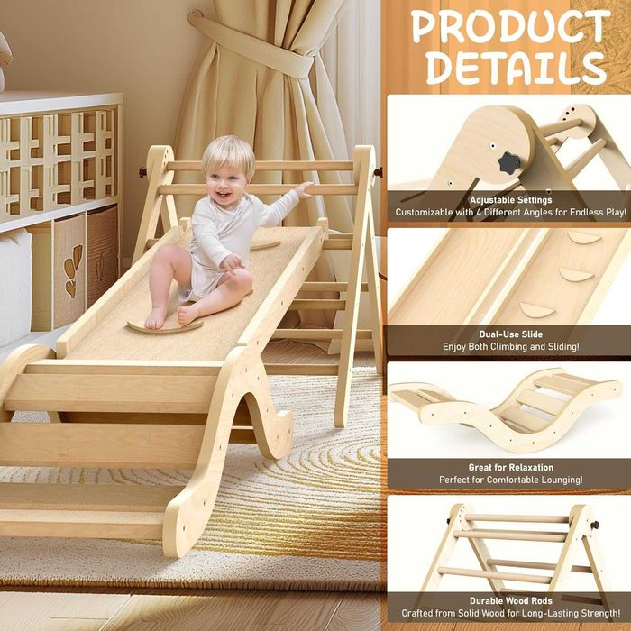 Монтесори комплект Триъгълник на Пиклер пързалка рампа люлка 3 модула