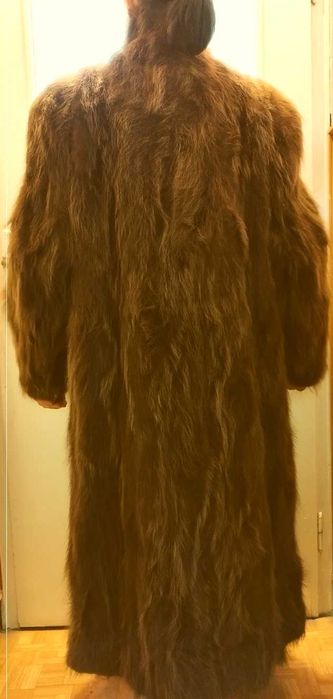 Кожено палто от енот / миеща мечка