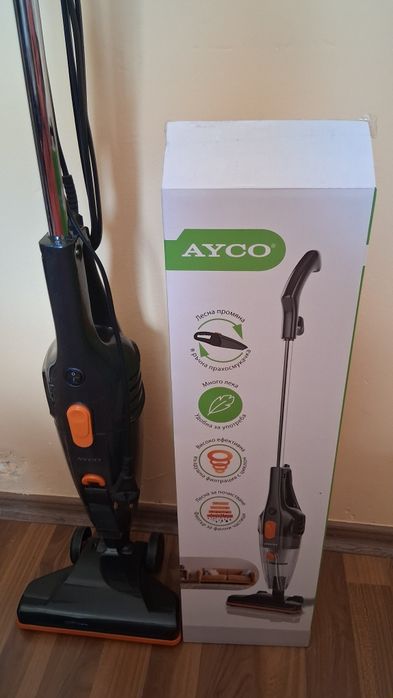 Прахосмукачка вертикална 2в1 AYCO HAVC-230, 600W, 500 мл, HEPA филтър, Циклон, Черен/оранжев