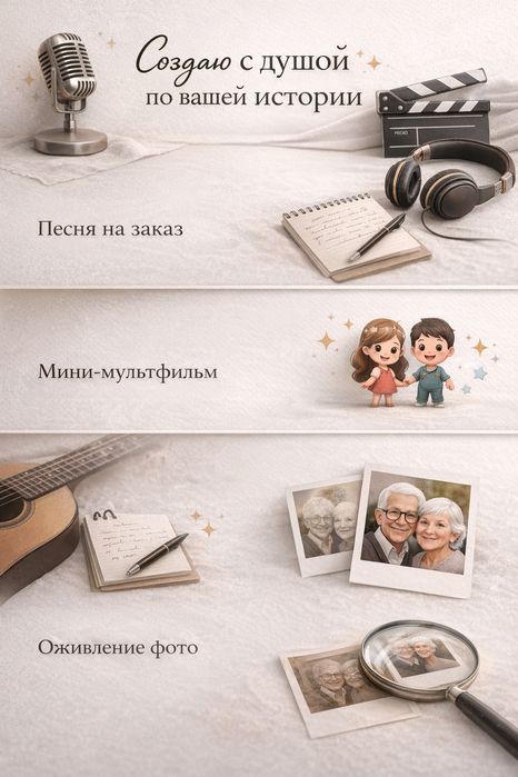 Создам песню или мультфильм по вашей истории через AI (за 24 часа)