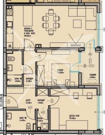 Тристаен апартамент в Мадика  819-28627