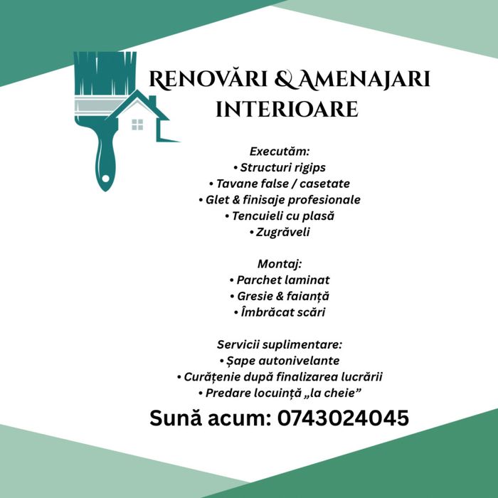 Amenajari interioare si Renovari.