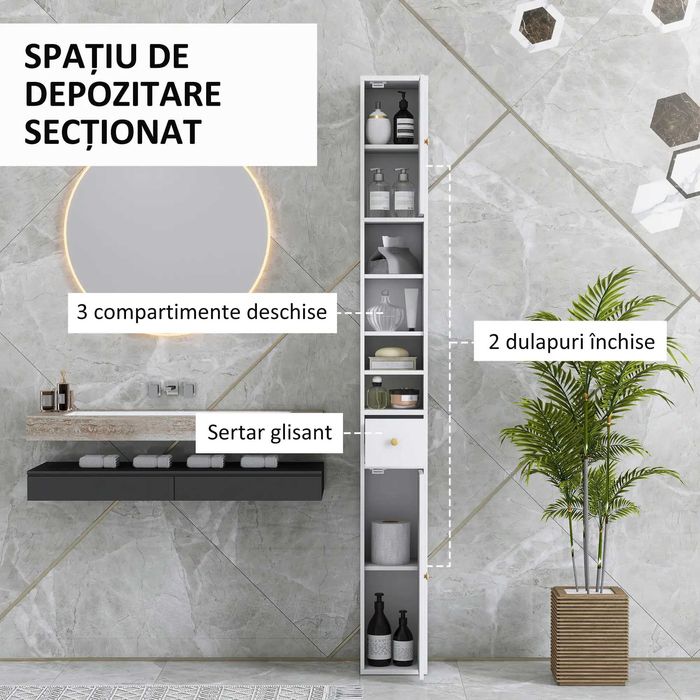 Dulap Baie Soldat , Alb , HOMCOM