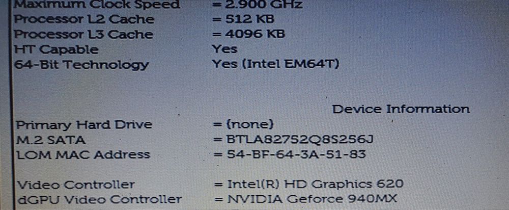 Laptop Dell  i7 gen 7, 16gb ram, 2x256 GB SSD, nvidia geforce 940mx,