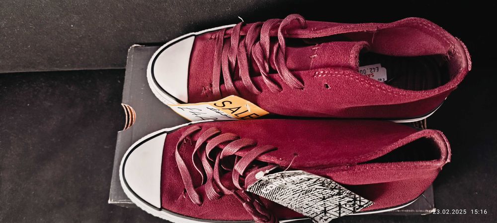 CONVERSE tenisi high piele bordo 39,noi in cutie
