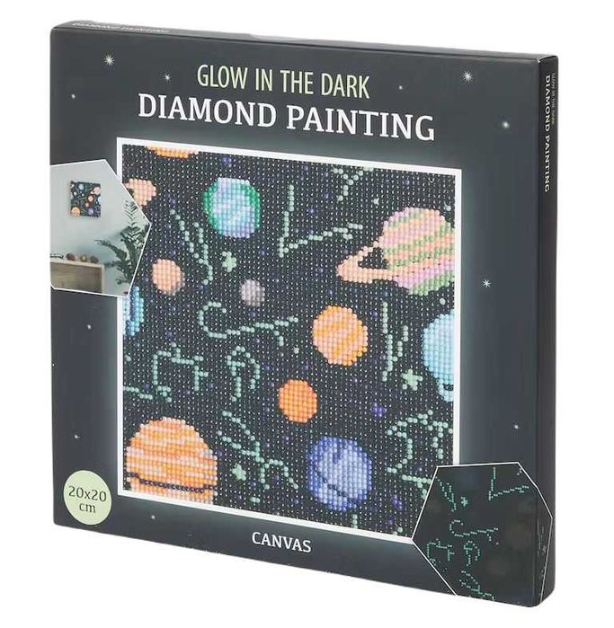 Diamond Painting  диамантен гоблен на платно 20x20 см (Космос/Планети)