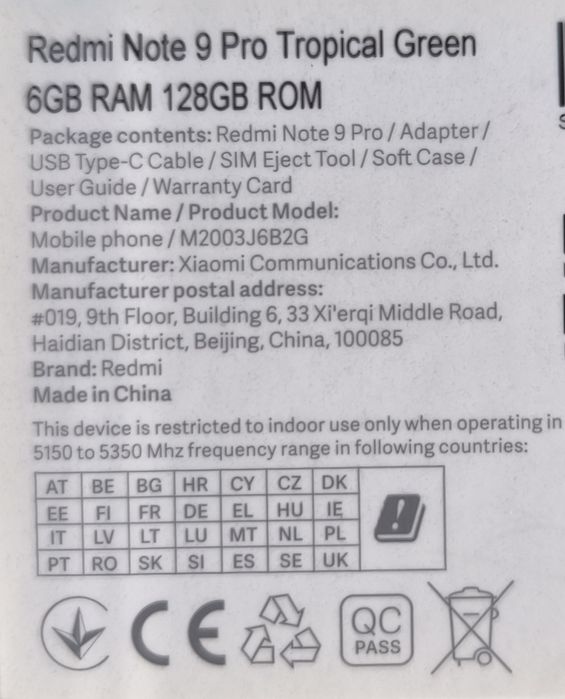 Продается Redmi Note 9 Pro 6 Gb RAM 128 Gb ROM