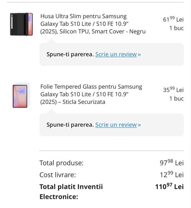 Samsung Tab S10 lite 128gb ca noua