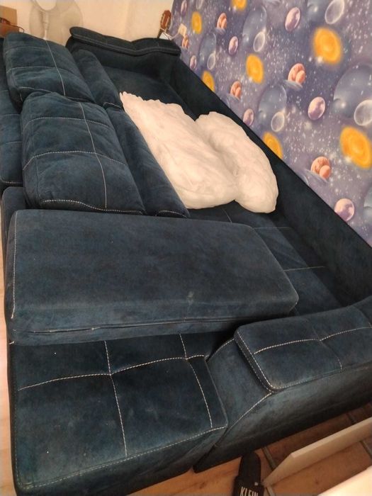 Диван угловой синий