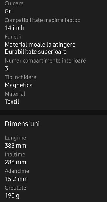 Husa laptop Lenovo Ultra Slim sleeve 14" Gri