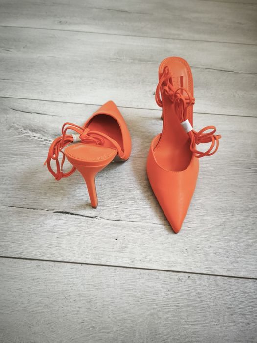 Pantofi damă noi ASOS DESIGN mărimea 43, toc stiletto, portocalii, aduși din Anglia