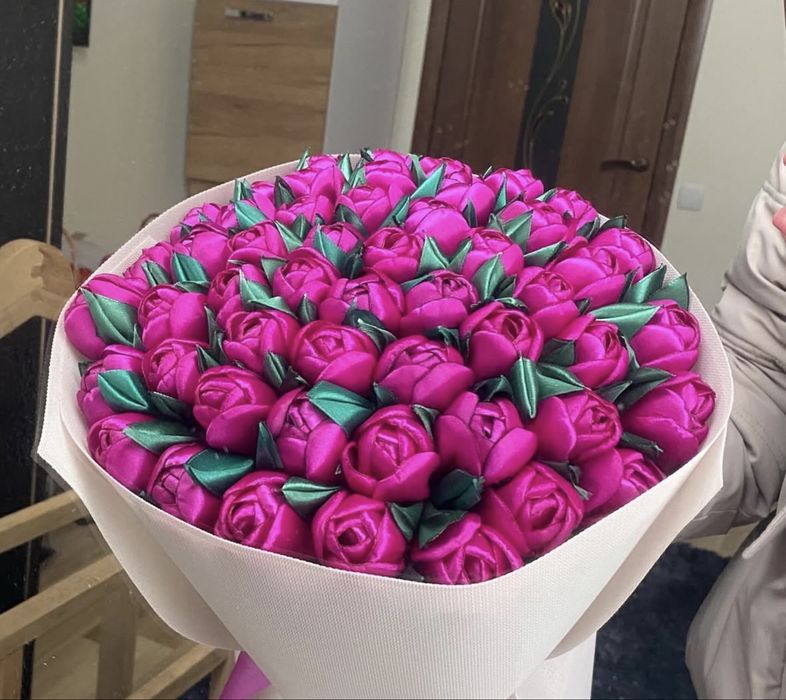 Тюльпаны из лент