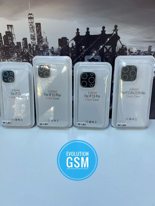 Husa Transparenta Clear IPhone 15,15 Plus,15 Pro,15 Pro Max