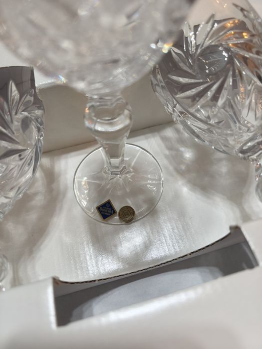 Pahare vin cristal de Bohemia