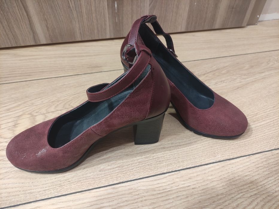 Дамски Обувки на ток  пещера и обувки с филтри естествена кожа