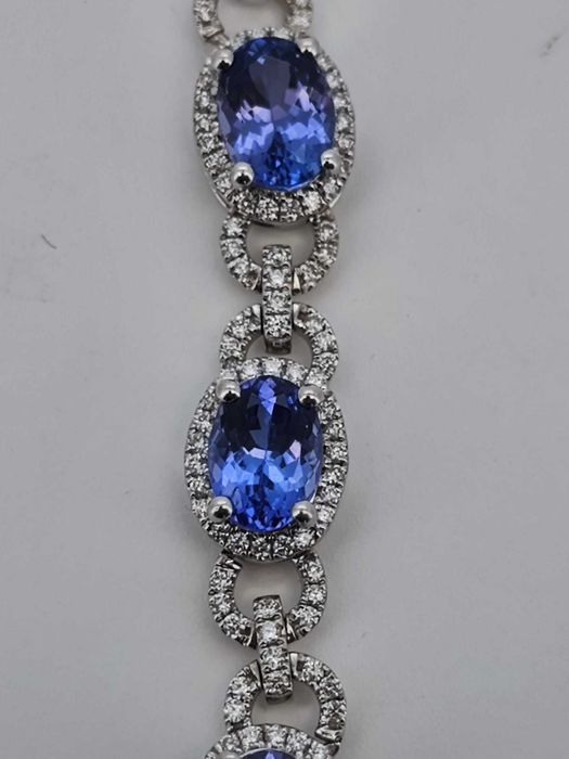 Bratara 14k diamante si tanzanite 10ct
