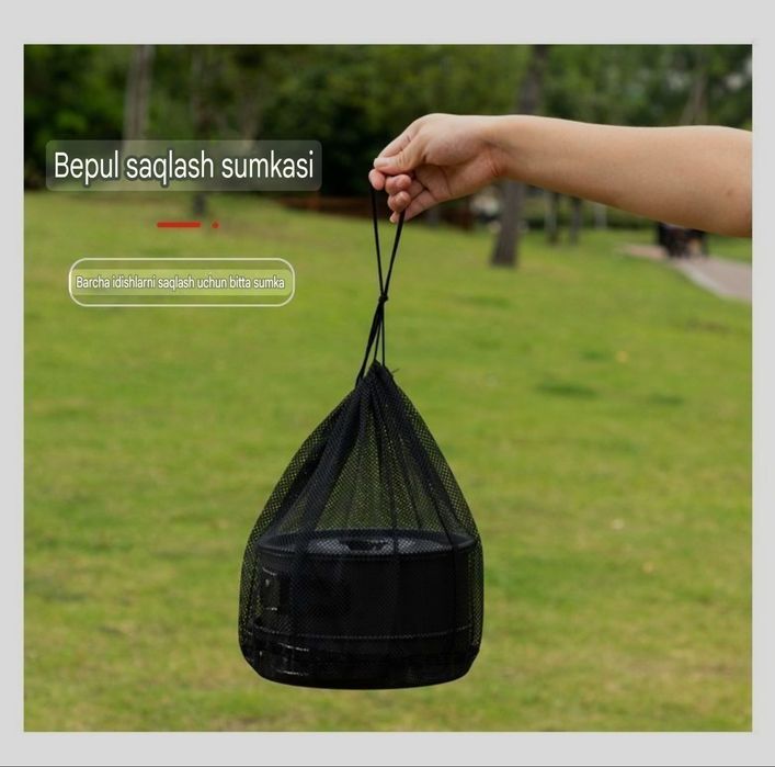 Sayohat uchun sfatli qozon, choynak, skavarodkalar. Посуда для кемпинг