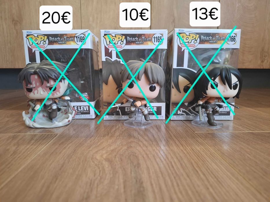 Funko POP фигурки – аниме колекция с цени от 10 до 20 евро. Boruto, Jujutsu kaisen, Atack on titan и други