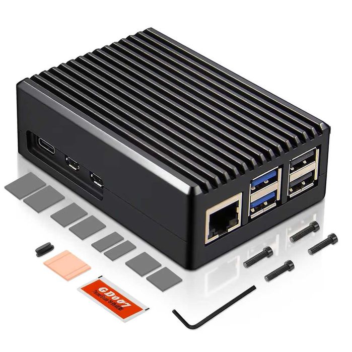 Carcasă Raspberry Pi 5 – Aluminiu rezistent – Răcire pasivă
