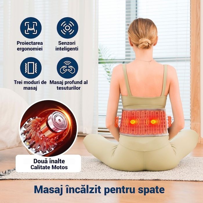 Лумбален колан с масаж и нагряване за болки в кръста, дискова херния