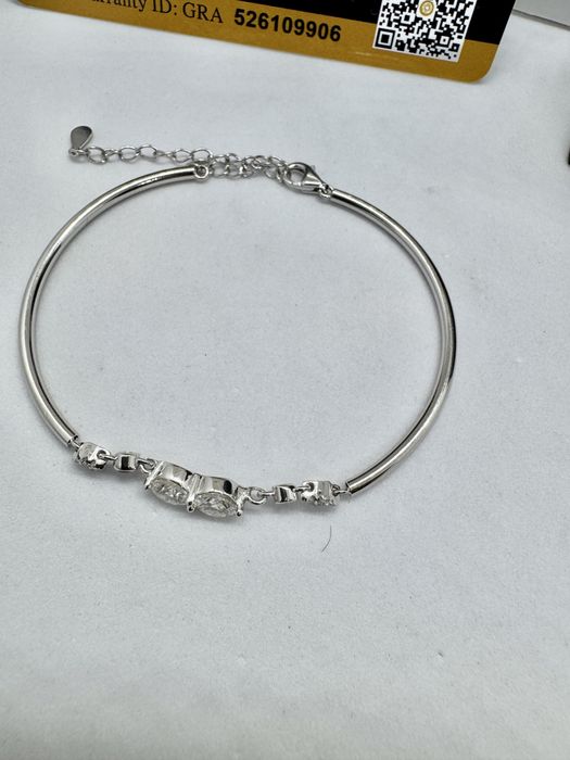 Сребърна гривна с мойсанит (Диамант) 1 карат