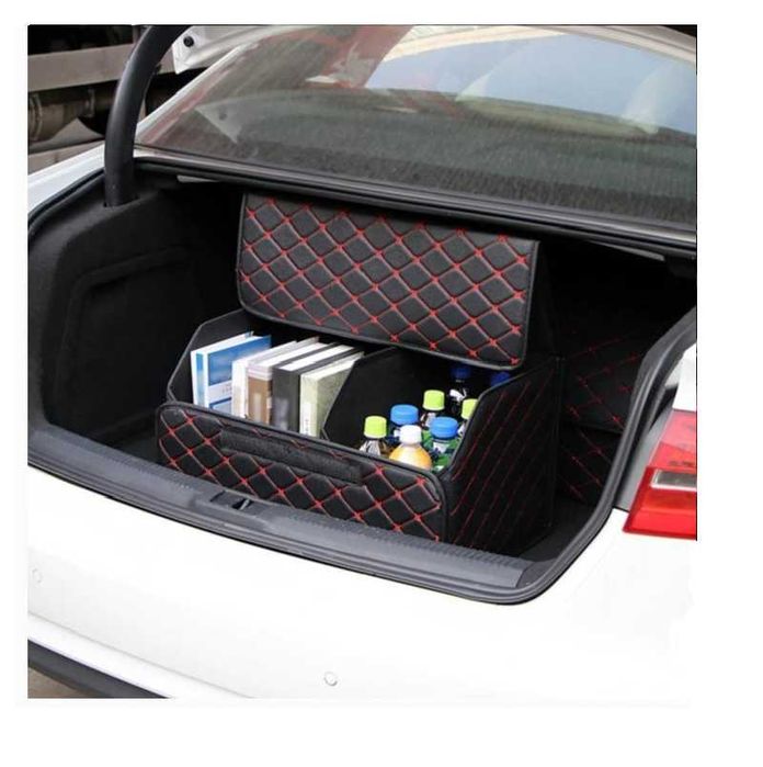 Луксозен кожен органайзер Mercado Trade, Сгъваем, С червен шев