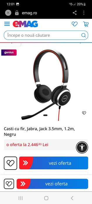 Casti stereo jabra evolve 40, on ear