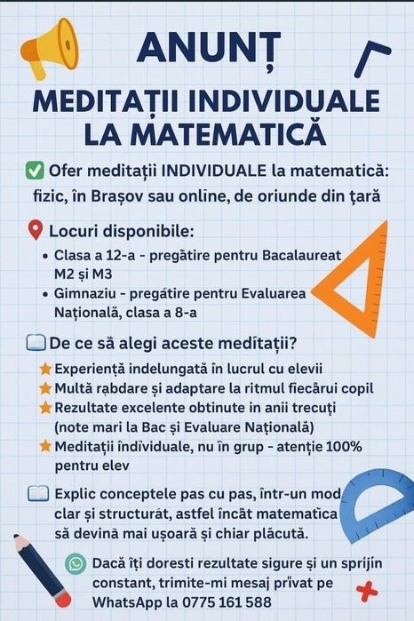 Meditații Matematică Brașov