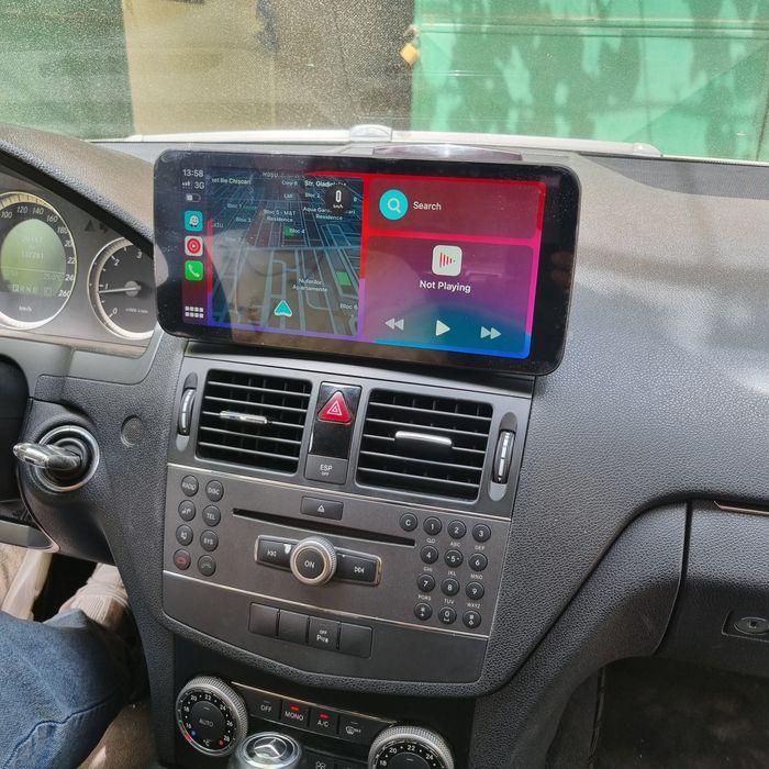 Navigatie android Mercedes C Class w204 facelift Carplay Waze YouTube