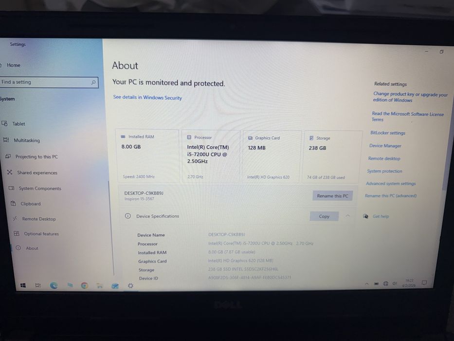 Vand Dell Inspiron 15