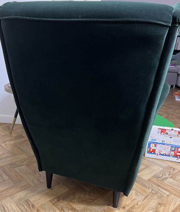 Fotoliu Ikea Strandmon catifea verde