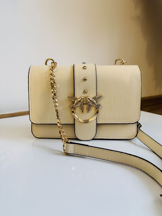 Geantă tip Pinko– model elegant, bej