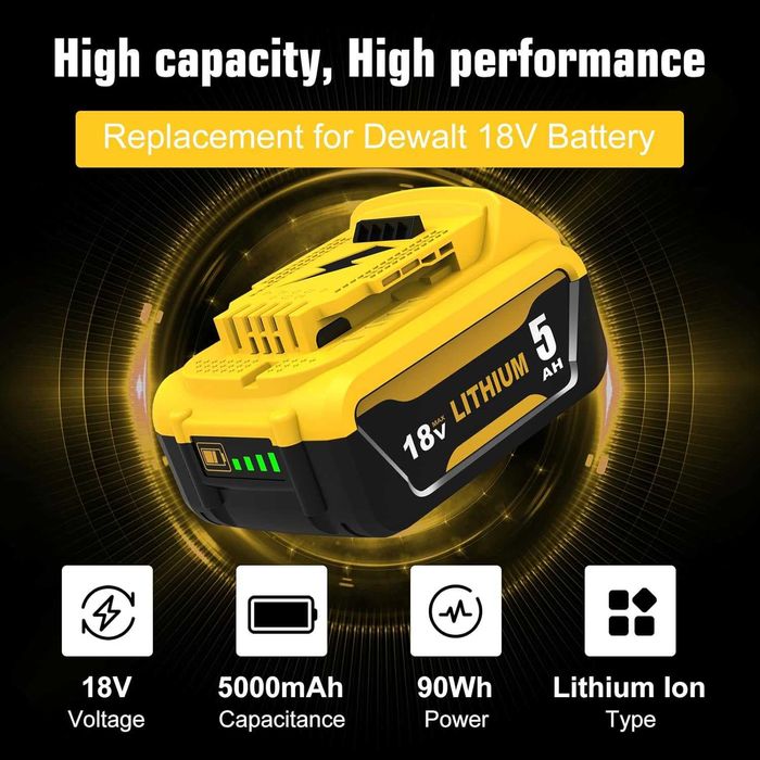 2X DCB184 Резервна батерия за Dewalt 18V 5000mAh за батерия Dewalt 1 бр- 29 , 2 бр- 51