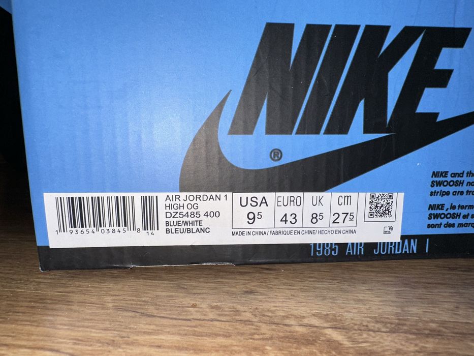 Jordan 1 High UNC Toe